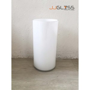 WHITE-H0002-30TC - แจกันแก้ว แฮนด์เมด ความสูง 30 ซม.